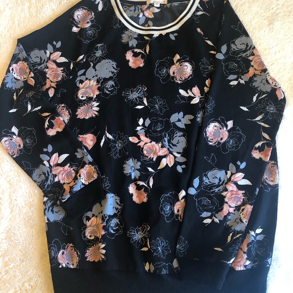 sweatshirt floral print long sleeve women lelis
